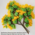 Artificial banyan branch set with yellow-green rubber coated leaves for natural decoration - Yellow-green Glue-coated Birch Leaf