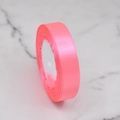 2.5cm bright pink polyester satin ribbon roll with silk sheen for DIY gift wrapping - No. 1005
