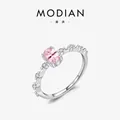 Eleganter S925 Sterlingsilber Ring mit rosa ovalem Edelstein und funkelnden Zirkonia-Steinen - US Größe 5 / 925 Sterlingsilber