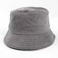 Detail view of a gray corduroy bucket hat showing its soft ribbed fabric texture - M(56-58cm) / Gray