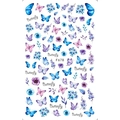 Nagelaufkleber mit blauen und lila Schmetterlingen und Blumen, Modell F678, selbstklebend - F678 (Blau Lila Schmetterling)