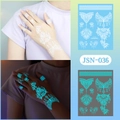 Luminous henna lace temporary tattoo stickers with white mandala flower glow effect - JSN-036 (Luminous Bracelet Ring)
