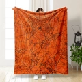 Coperta di flanella per Halloween con stampa ragnatela in arancione vivace e nero - Stile Stampa Ragnatela Arancione Nero (71033-15)