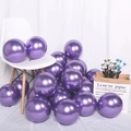 Set of 20 pieces 10-inch thickened matte latex balloons in metallic purple finish - Metallic Purple