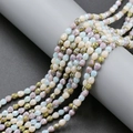 Macro shot of 4mm faceted teardrop crystal glass beads in mixed gradient pastel colors - Mixed Color 4