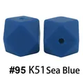 Perle in silicone blu mare 17mm sfaccettate opache per creazioni fai-da-te neonati - 95# Blu Mare Profondo