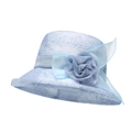 Cappello da sole azzurro da donna con decorazione floreale 3D e mesh traspirante - M (56-58cm) / Blu