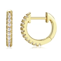 Elegante 18k vergoldete Creolen mit Zirkonia-Steinen im klassischen runden Design auf Weiß - 1.7CM/Mit Zirkonia / Gold