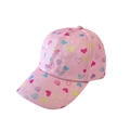 Rosa Mädchen-Baseballkappe mit bunten Herzmustern und glitzerndem Finish - Glitzer Herz - Rosa