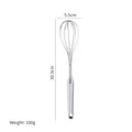 RVS handmatige garde van 30,5 cm lang, gewicht 100g met handig ophangoog voor keuken - Zilver