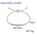 Bracciale regolabile in acciaio inossidabile argento con incisione Lover Dream - Colore Acciaio (KB204290-YWYM)