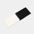 Detail of black and white knitted headband showing fine texture and zigzag stitching - Patchwork