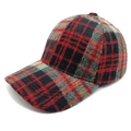 Detalle de la tela a cuadros roja y negra de una gorra de béisbol clásica estilo retro - M (56-58cm) / Rojo Negro Gris Cuadros (2#)
