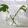 Heart-shaped glass hydroponic vase with 9cm base and 12cm height for home decor - Heart
