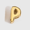 Vintage gold bubble letter P charm bead for DIY necklace and bracelet jewelry making - Letter P / Gold