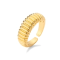 Vista detallada del anillo dorado roscado con una estructura de banda abierta ajustable - Estilo de Diseño Roscado / Dorado Estilo 3