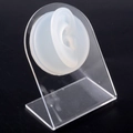 Translucent white silicone ear model on acrylic stand for jewelry display and piercing - Transparent-Right Ear
