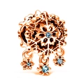 Roségoldener Schneeflocken-Anhänger mit blauen Kristallen für DIY-Schmuckarmbänder - Roségold Blau Stein Schneeflocke (004)