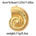 Golden 304 stainless steel sea snail shell pendant with realistic spiral texture - Nautilus Medium / Gold