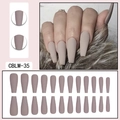 Unghie finte lunghe a ballerina in viola polvere opaco con set completo da 24 pezzi - Viola Grigio (CBLM-35)
