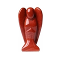 Handcrafted red jasper angel figurine with natural stone texture and polished finish - Red Jasper