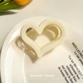 Pinza per capelli a cuore color crema Maillard opaca per coda di cavallo alta - Bianco Sporco