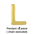 Detailed view of polished gold-finished alphabet L pendant with modern glossy texture - Letter L Pendant Only