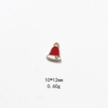 Detail of Christmas hat alloy charm with red enamel, crystal rhinestone and top hanging ring - No.9 Rhinestone Christmas Hat