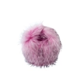 Dettaglio borsa tonda in ecopelliccia rosa e nera, peluche lungo in stile punk Y2K - Rosa Viola
