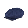 Berretto classico stile newsboy blu navy con tessuto in twill su sfondo bianco - 56-60cm / Blu navy