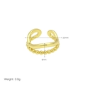 Details der 18k vergoldeten zweilagigen offenen Ring mit 22mm Durchmesser und 3.9g Gewicht - Einstellbar Offen / Doppelschichtige Perlenband Stil (DR240539-F)