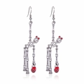Silver skeleton giraffe earrings with red pumpkin charm for Halloween party - Skeleton Giraffe (Silver) / Silver