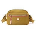 Bolso bandolera de nailon amarillo mostaza ligero con multibolsillos y logo - Oro Oscuro