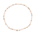Bracciale di perline minimalista con perle cilindriche rosa cipria e accenti dorati - Rosa Opaco/Perline Dorate