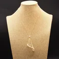 Collier de perles d'eau douce baroques avec pendentif à pampilles dorées chic - Pendentif Perle Unique (Style 3)