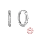 Elegant 925 sterling silver hoop earrings with cubic zirconia stones for women - 925 Silver / Platinum-Style 5