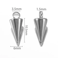 Poliert silberner Edelstahl-Kegelanhänger DIY-Schmuckzubehör 10,5x6mm Größe - Kleiner Ring 6x10.5mm / Stahlfarbe