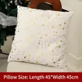 Christmas star pillow cover in white and gold with 45x45cm size marking for home decor - Gold Five-pointed Star