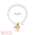 Detailed dimensions of the pearl bead bracelet featuring a gold heart pendant charm - Gold Heart (LE19GD10)