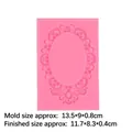 Stampo in silicone rosa per fondente con cornice ovale a rilievo 13,5x9x0,8cm per torte - 3# Rosa - Cornice Ovale / Rosa
