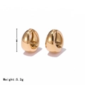 Orecchini a cerchio in metallo dorato minimalista con finitura lucida e altezza 15mm - Piccolo / Oro