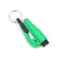 Détail de l'outil d'urgence 2 en 1 vert avec coupe-ceinture et brise-vitre - Vert