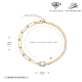 Dettaglio di bracciale in argento 925 dorato con zircone 5A e marchio di autenticità S925 - Oro