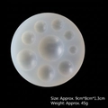 Detail of 9-hole hemispherical silicone mold for DIY crystal resin earrings and pendants - 50-319-D/Round 9-Hole Hemisphere / White