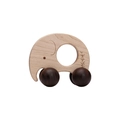 Miniature wooden elephant toy car made of walnut wood with dark brown wheels - Elephant