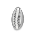 Polished silver shell pendant charm made of stainless steel for DIY jewelry making - 516# Long Cowrie Shell Pendant Only / 7.5*14mm (2 Pieces/Pack) / Steel