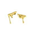 Orecchini minimalisti in argento S925 stile lava con finitura dorata lucida - Argento 925 / Con Tappi in Argento / Oro 18K