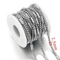 Bulk 2.5mm silver stainless steel box pearl chain for DIY jewelry making supplies - Price per Meter / Steel Color-2.5mm