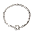 Minimalist silver chain bracelet with a large spring ring clasp in polished finish - 17cm / Steel O-Chain