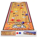 Children's tabletop bowling game set with game mat, six pins, and six balls in a gift box - Bowling